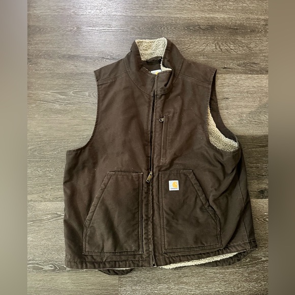 Carhartt Other - Carhartt Men's Dark Brown Sherpa-Lined Vest